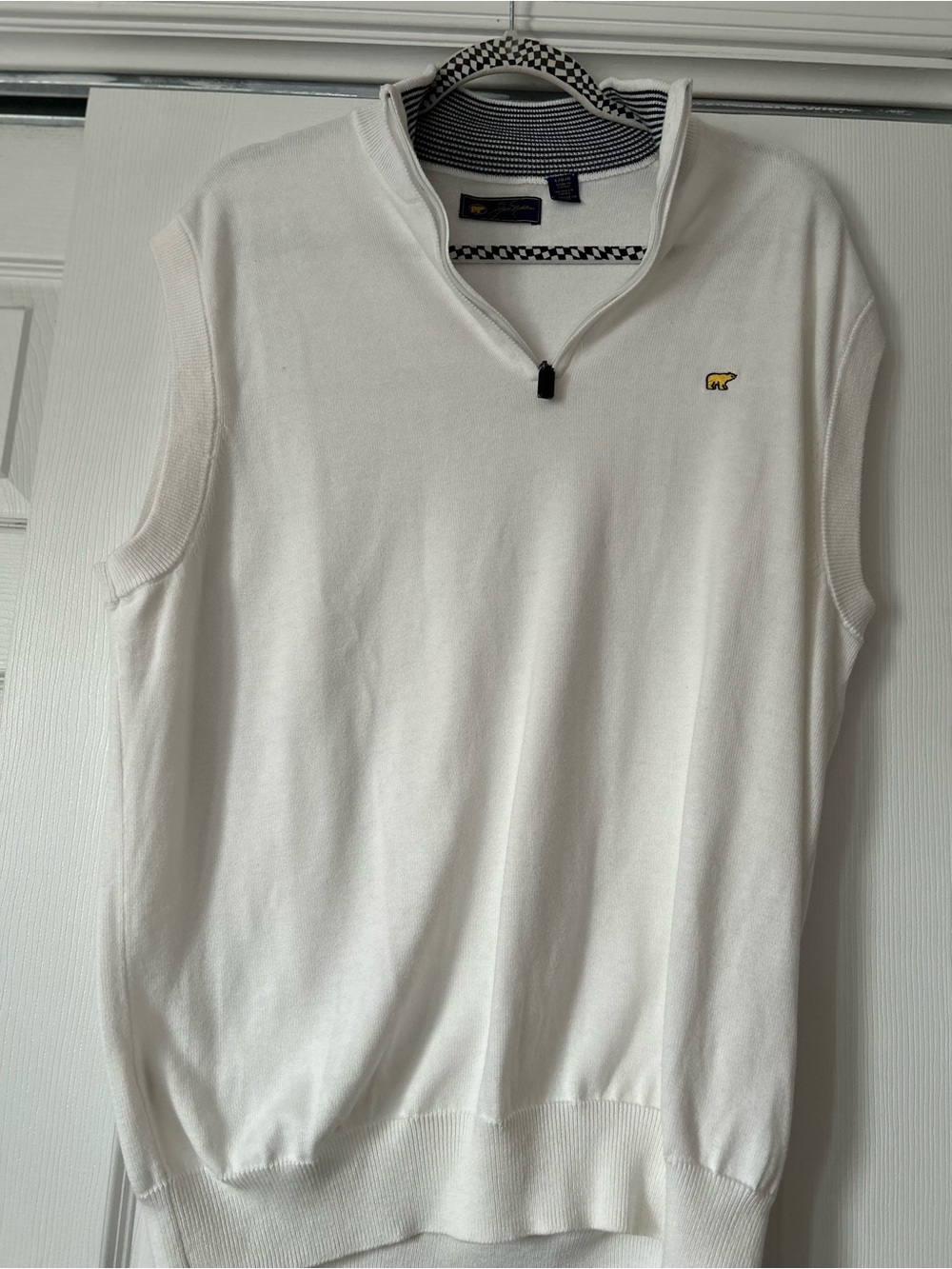 Jack Nicklaus White Men's Quarter-Zip Golf Sweater Vest - Classic Casual